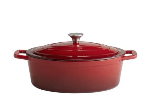 CAÇAROLA Ø33CM-5L FERRO FUNDIDO VERMELHO